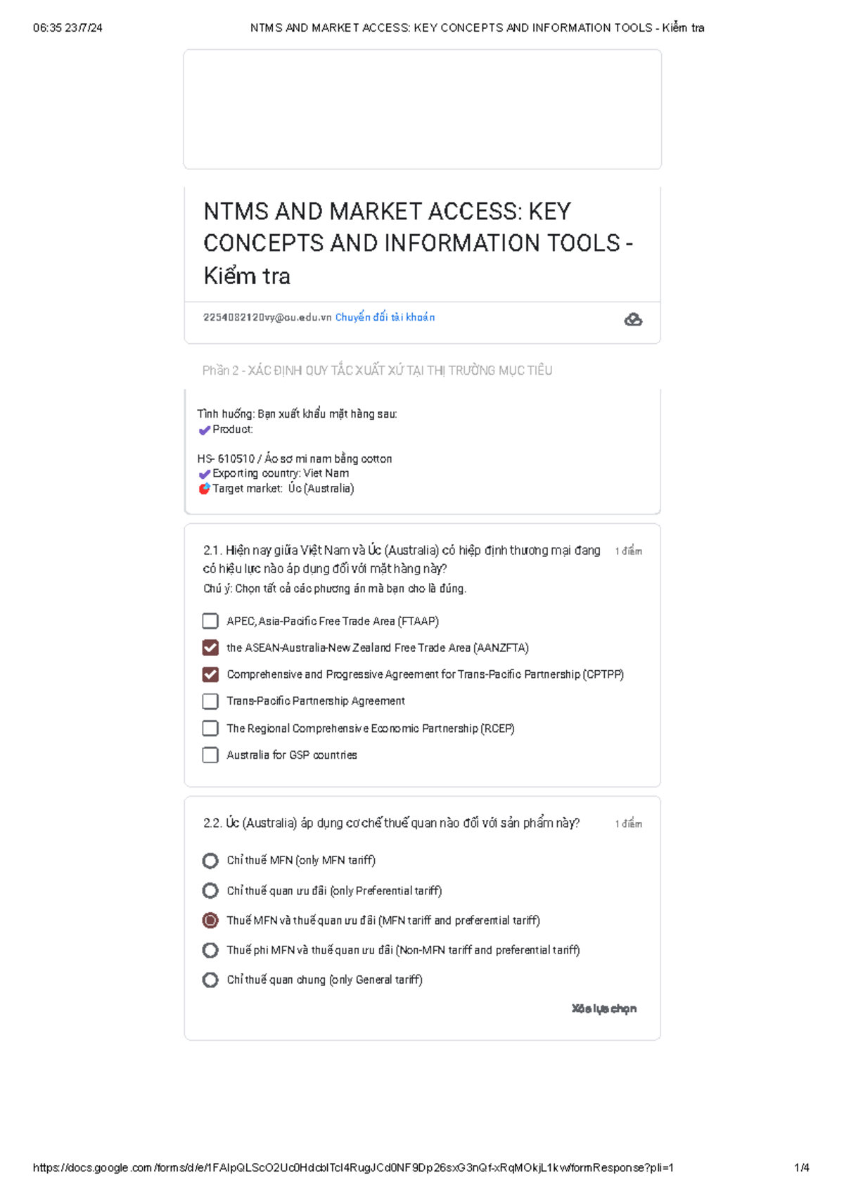 06:35 NTMS & Market Access: Key Concepts & Info Tools - Kiểm tra - Studocu