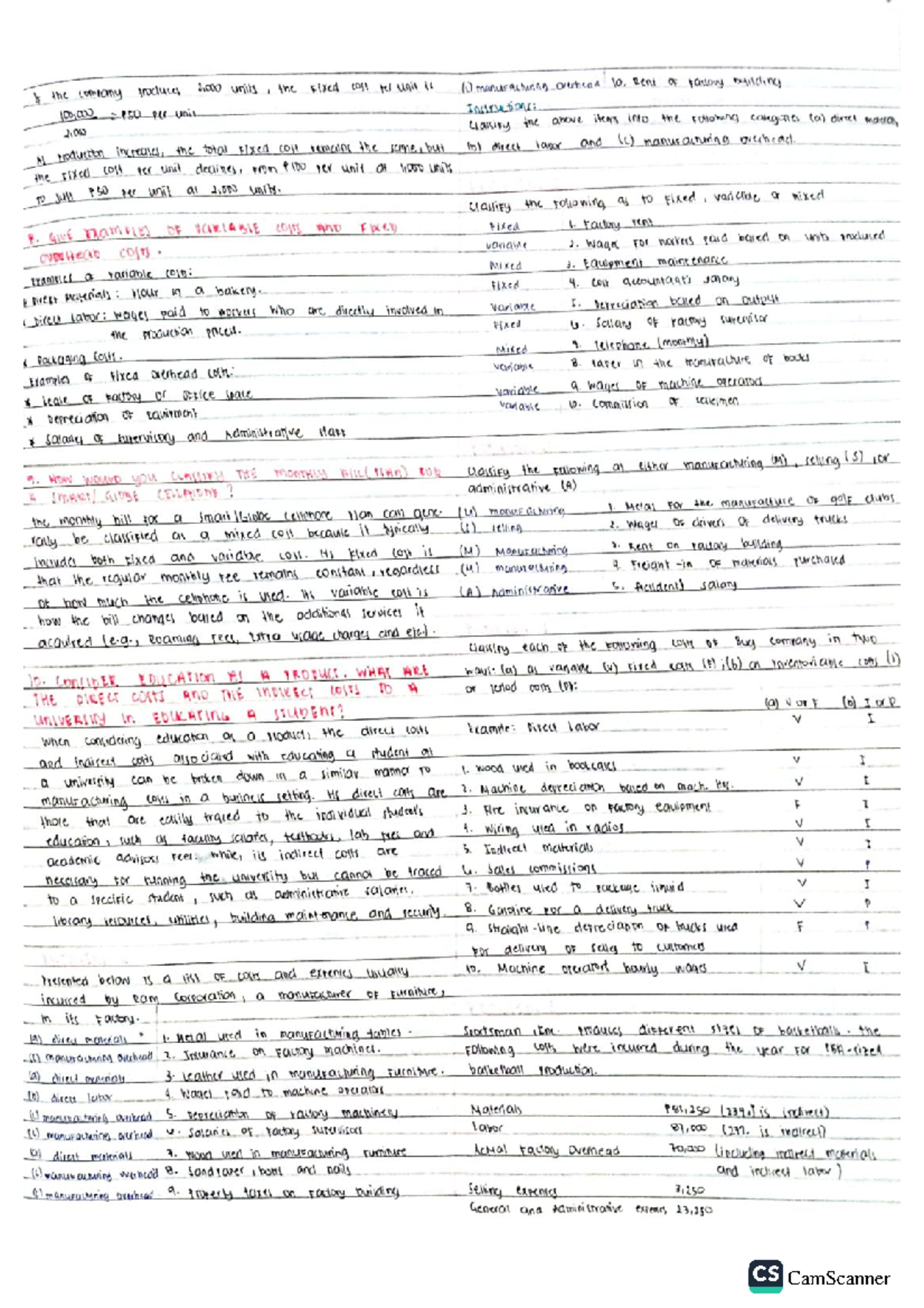 Cost Accounting and Control (Ch2) Answer Key for Exam Preparation - Studocu