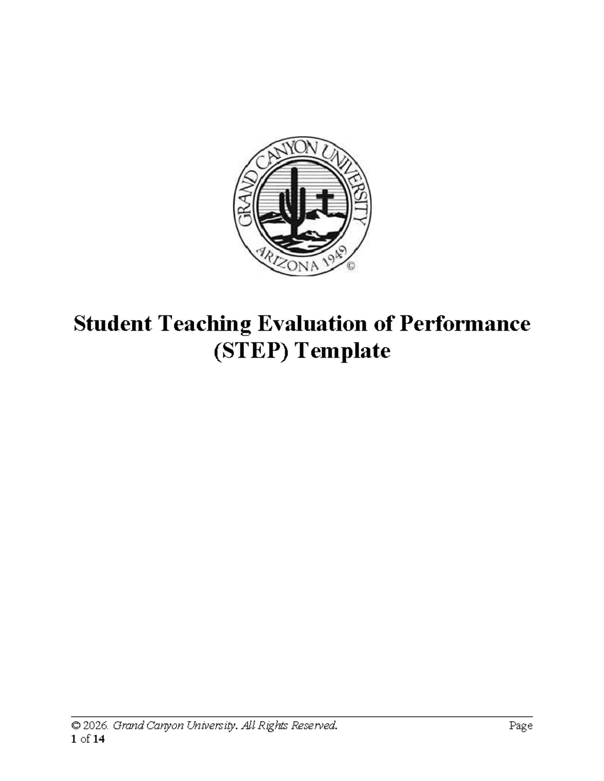 STEP Template for Student Teaching Evaluation of Performance (2026 ...