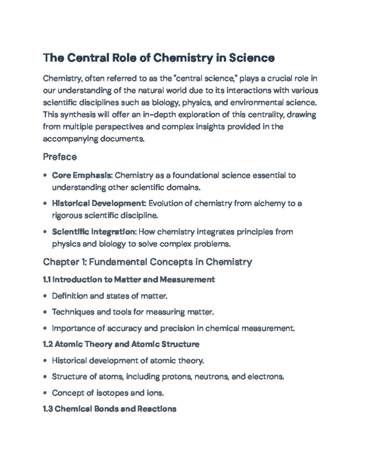 CHEM 101: Chemistry as the Central Science - In-Depth Study Notes - Studocu