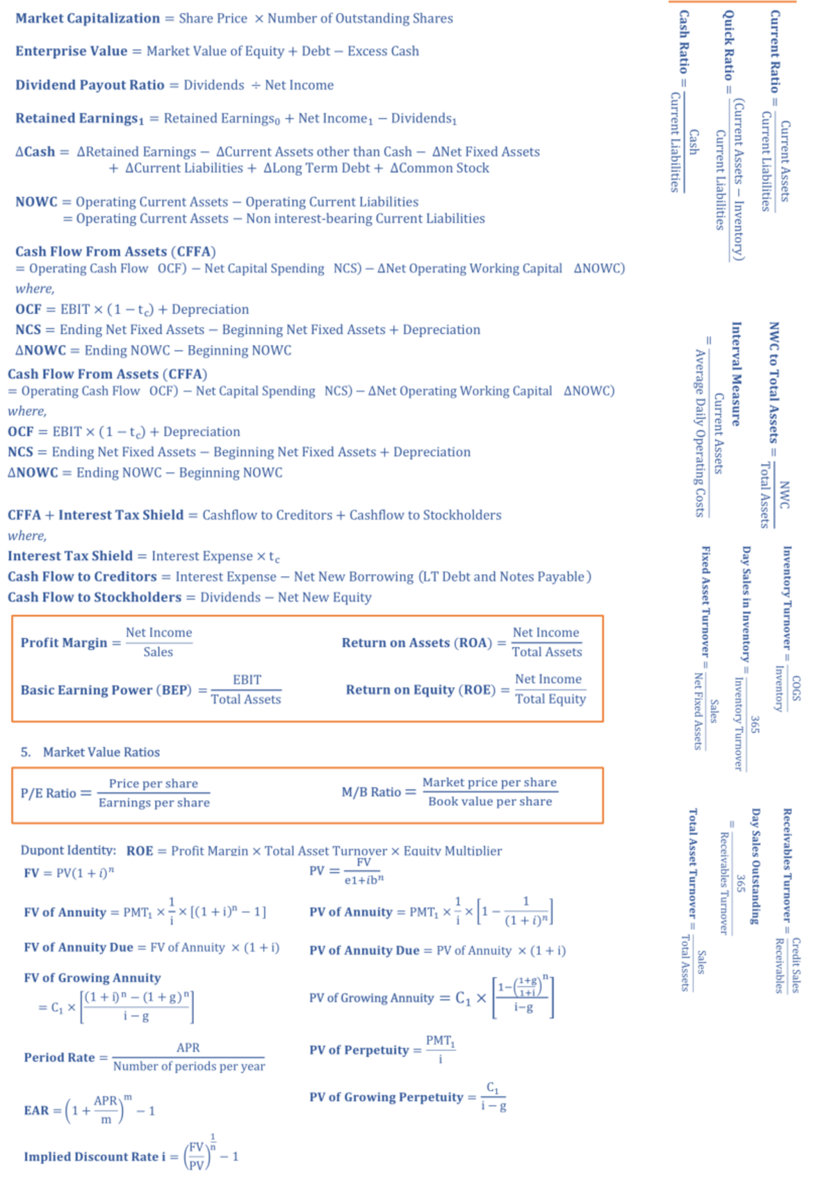 Midterm Formula List for Exam Preparation - Studocu