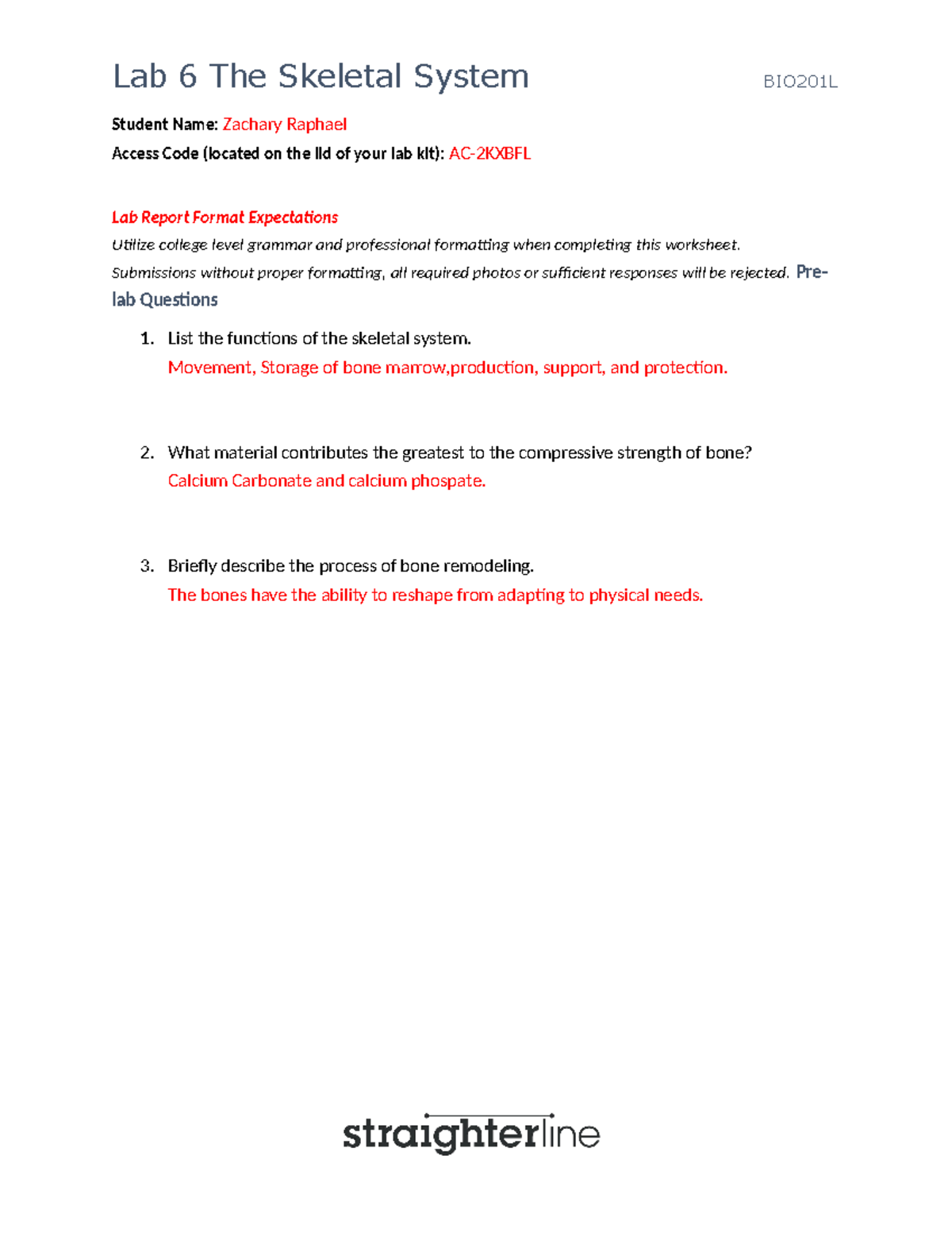 LAB 6 - Classification of Bones and Articulations Overview by Zachary ...