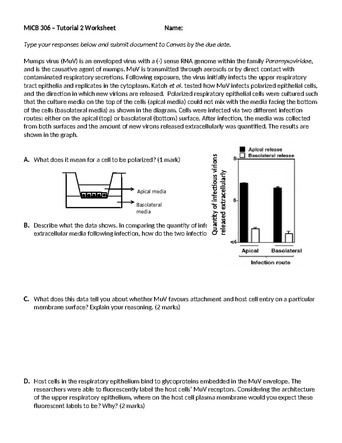 MICB 306 Tutorial 2 Worksheet: Polarization & MuV Infection Analysis ...