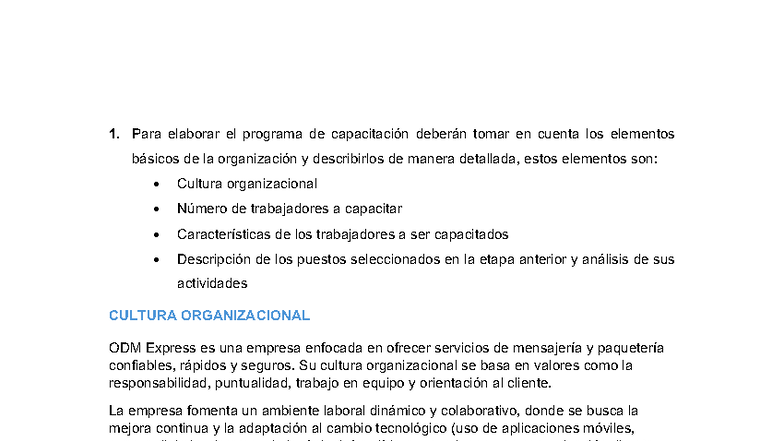ACT 8 - Programa de Capacitación en ODM Express: Análisis y Propuesta ...