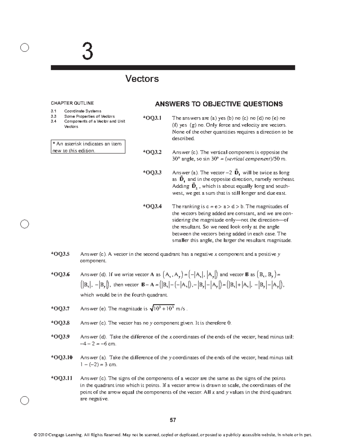 Serway Solutions T1 PDF: Chapter 3 - Vectors Overview and Answers - Studocu