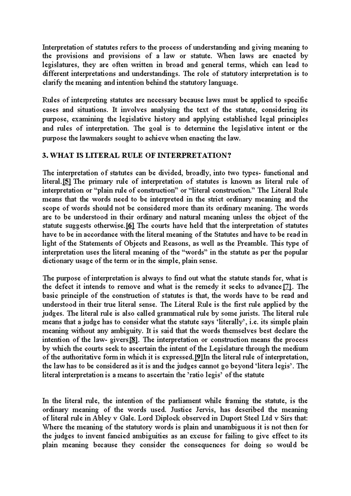 Literal Rule of Interpretation: Understanding Statutory Meaning and ...