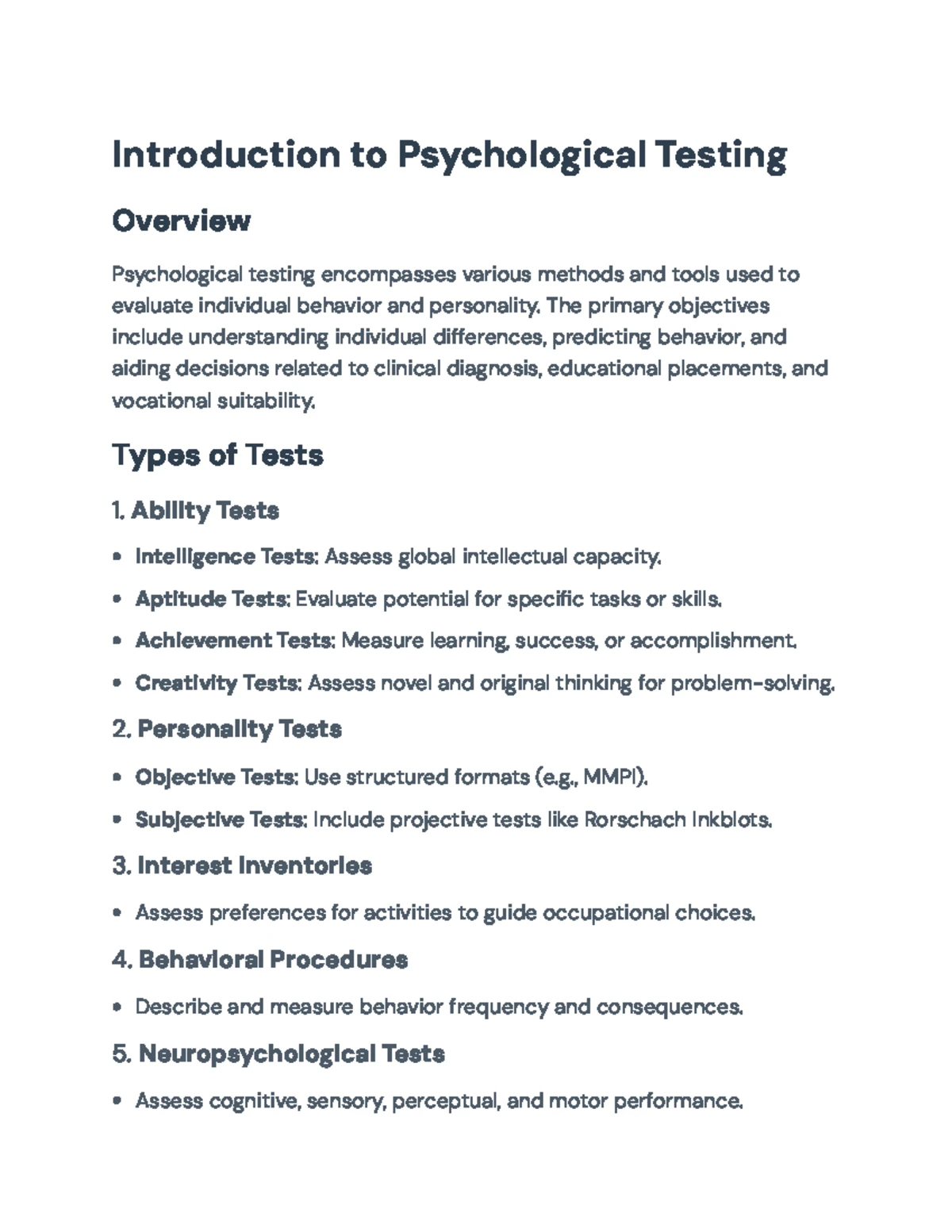 Psychological Assessment and Testing: Concepts, Methods, and Ethics ...