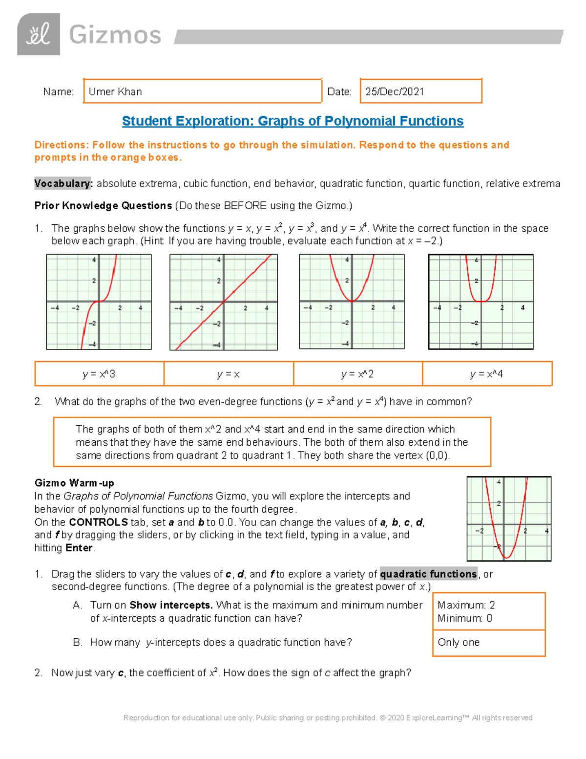 Copy of Graphs Polynomial Funcs SE - 2021 - MATH4041U - Ontario Tech ...