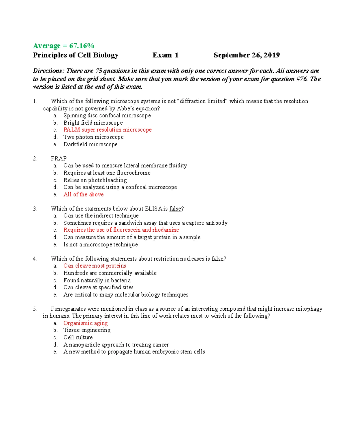Biol. 311 Techniques Study Guide for Exams 1 & 2 - Spring 2025 - Studocu