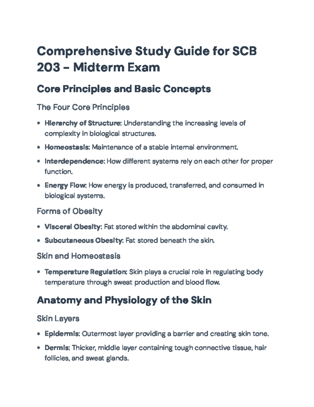Comprehensive Study Guide for SCB 203 - Midterm Exam Essentials ...