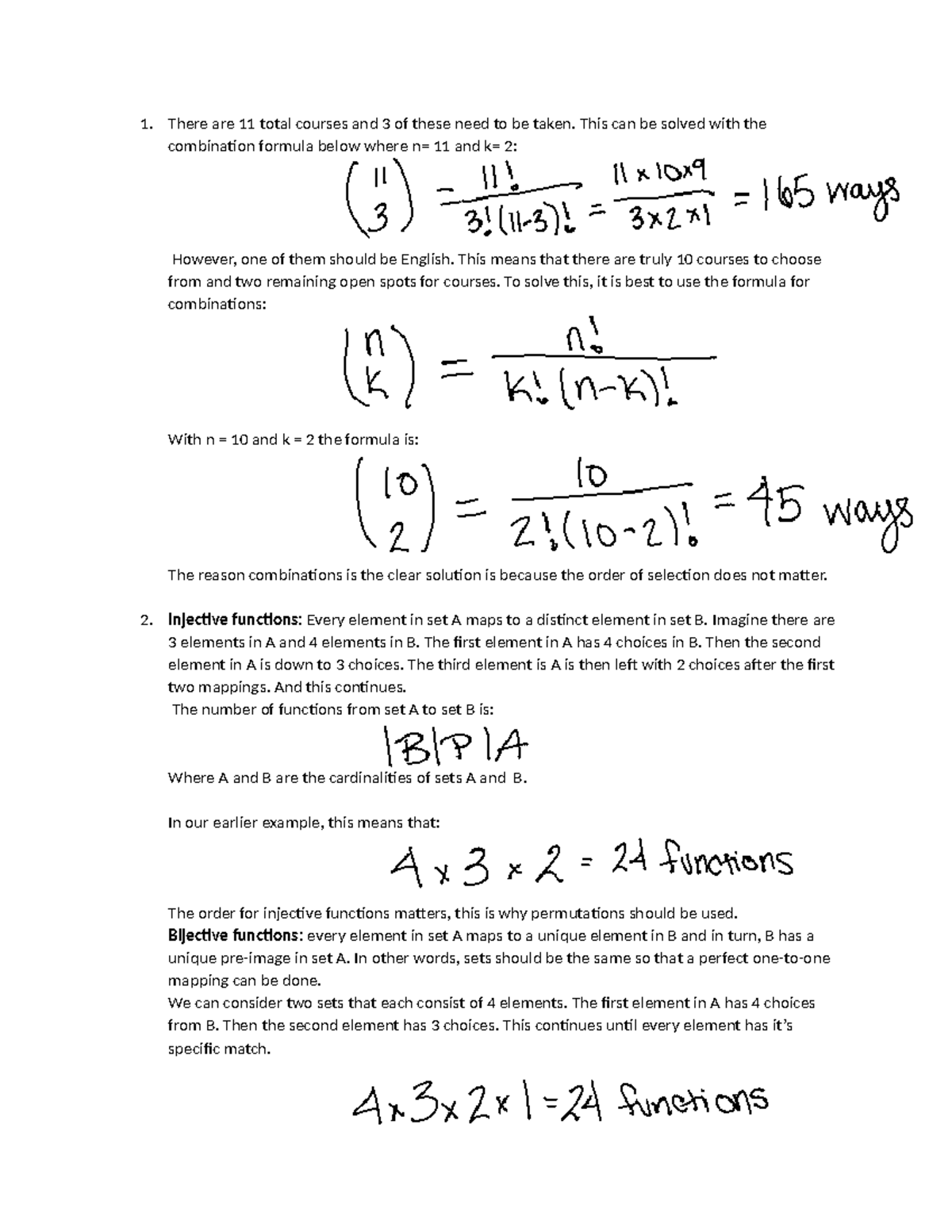 Mathematics 101: Assignment 3 on Combinations and Permutations - Studocu