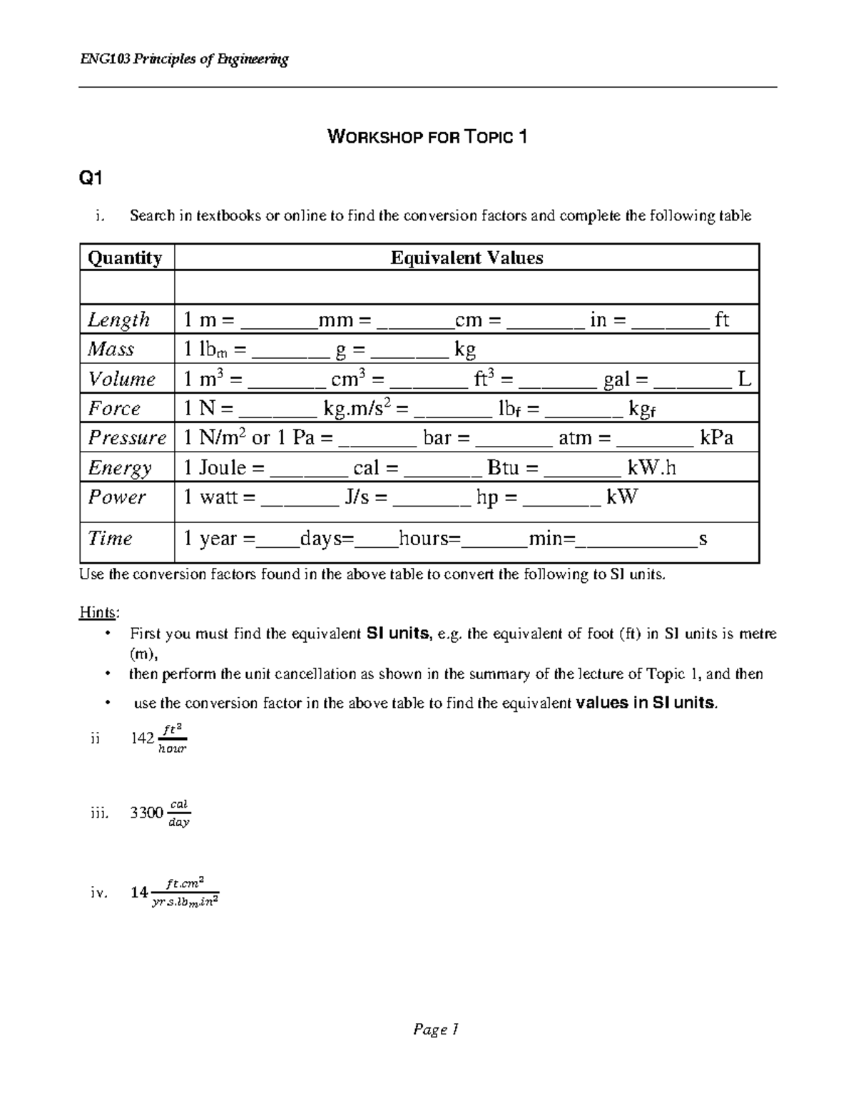 ENG103-WK1-25 - Workshop Problems - WORKSHOP FOR TOPIC 1 Q i. Search in ...