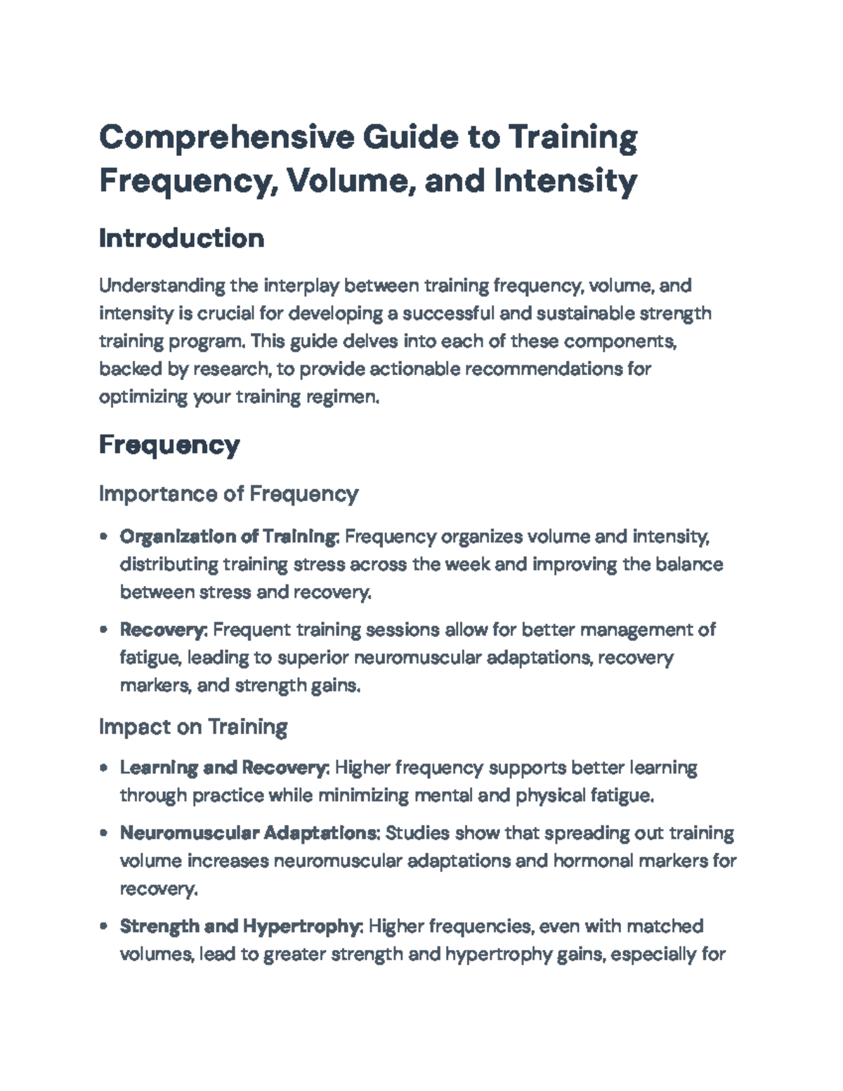 Optimizing Strength Training: Frequency, Volume, and Intensity Guide ...