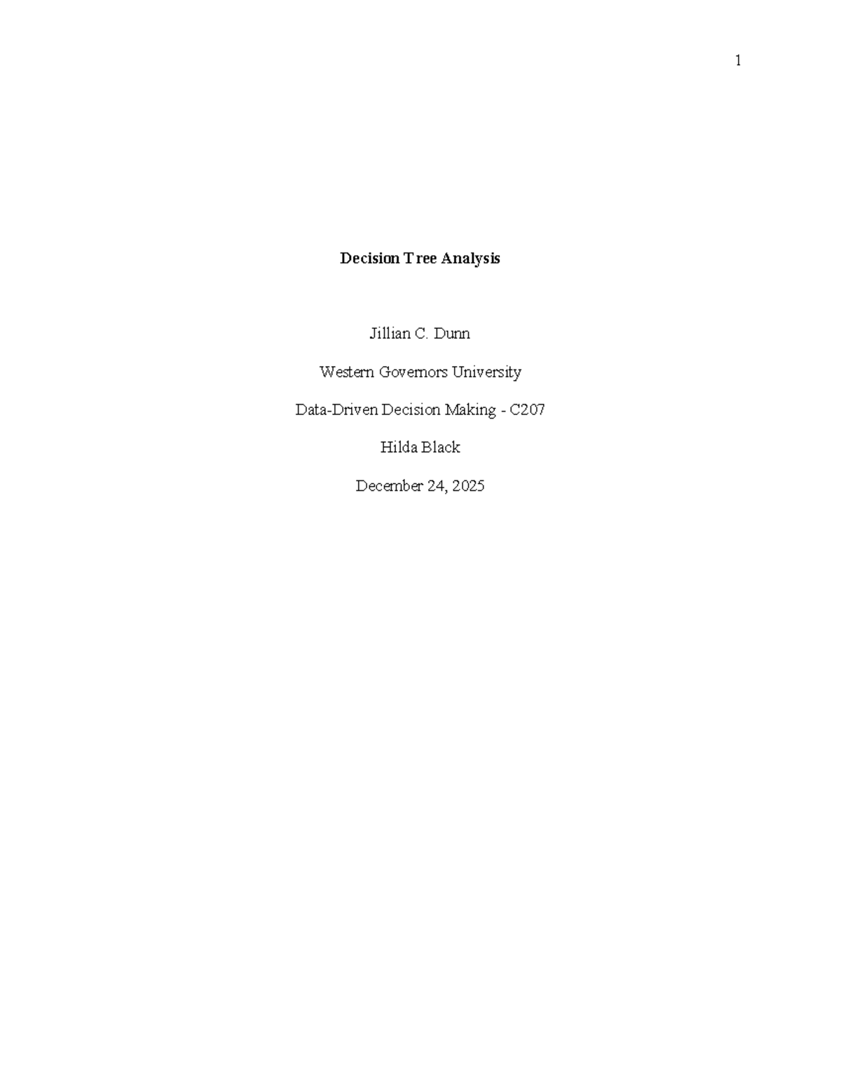 C207 Decision Tree Analysis for Business Strategy Evaluation - Studocu
