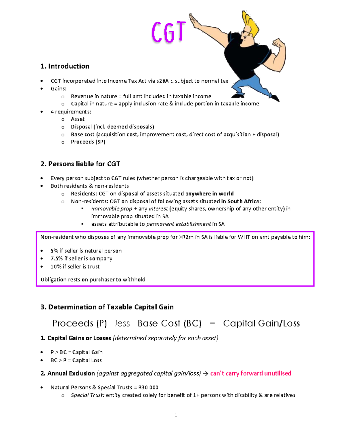 Capital Gain Tax (CGT) Notes 2022 - Detailed Overview and Guidelines ...