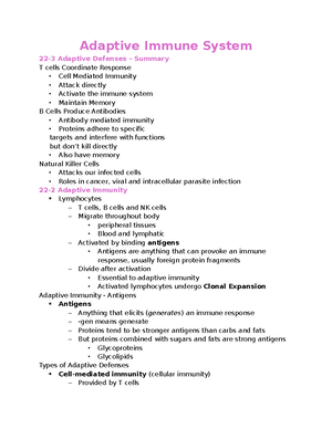Lymphatic System and Immunity Overview - Bio 101 Lecture Notes - The ...