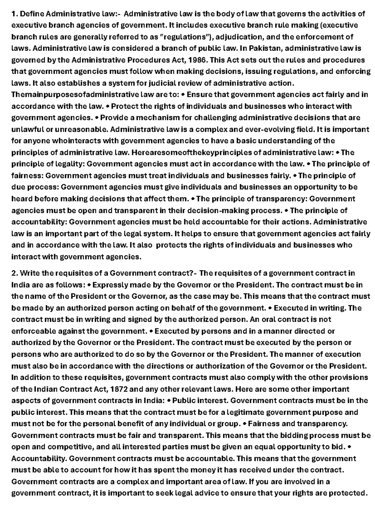 Administrative Law Overview: Key Principles and Concepts - Studocu