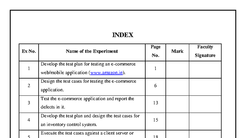 CCS366 STA LAB Manual: Test Plans & Cases for Applications - Studocu