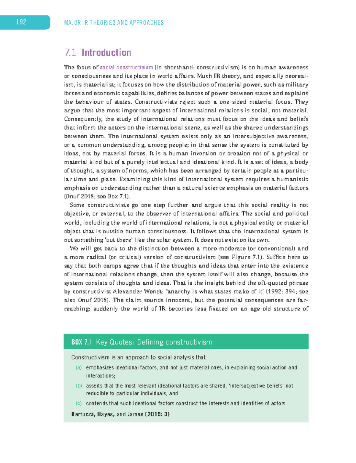 Constructivist Theories of International Relations (IR 7.4) - 192 MAJOR ...