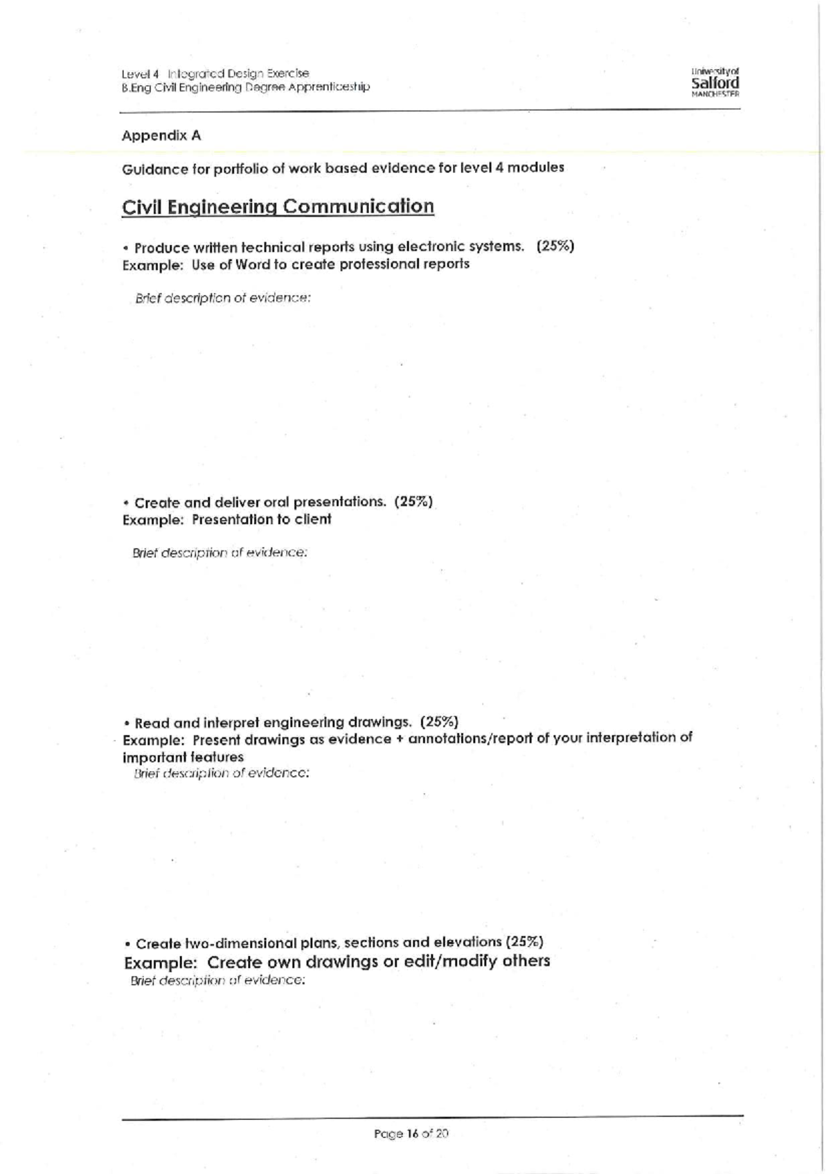L4 B.Eng Civil Engineering Work-Based Portfolio Guidelines - Studocu
