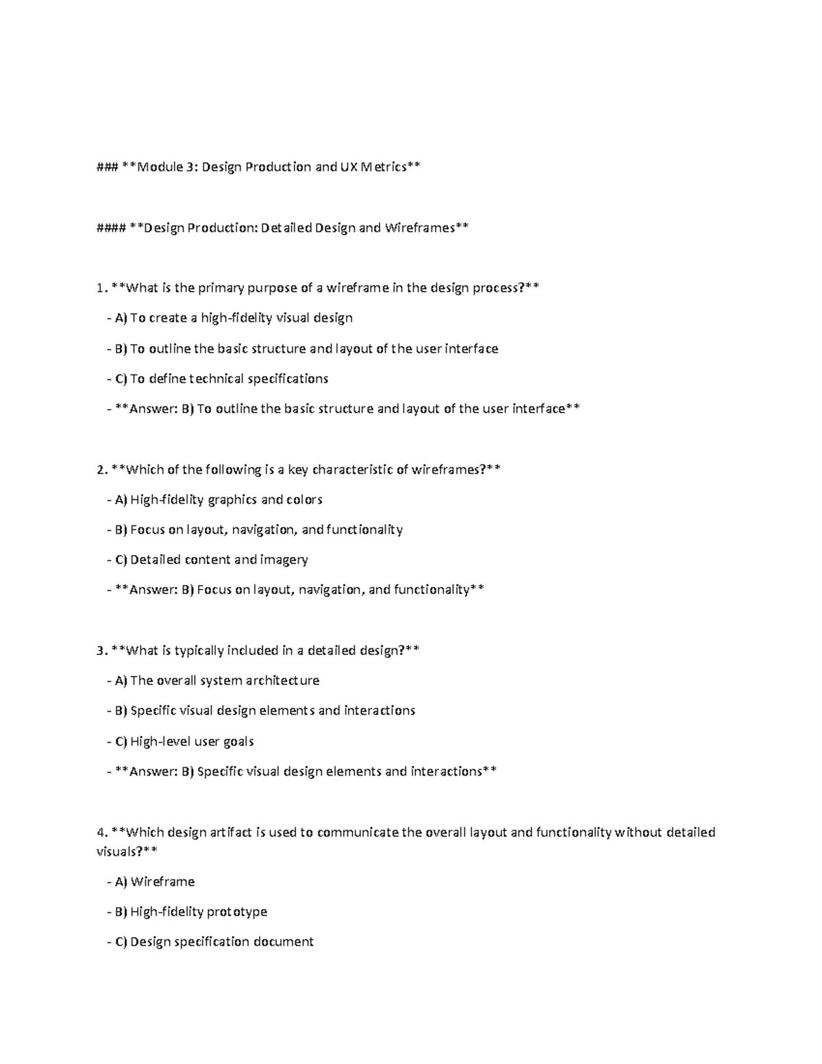 Ui UX Module 3: Question Bank for Design Production and UX - Studocu
