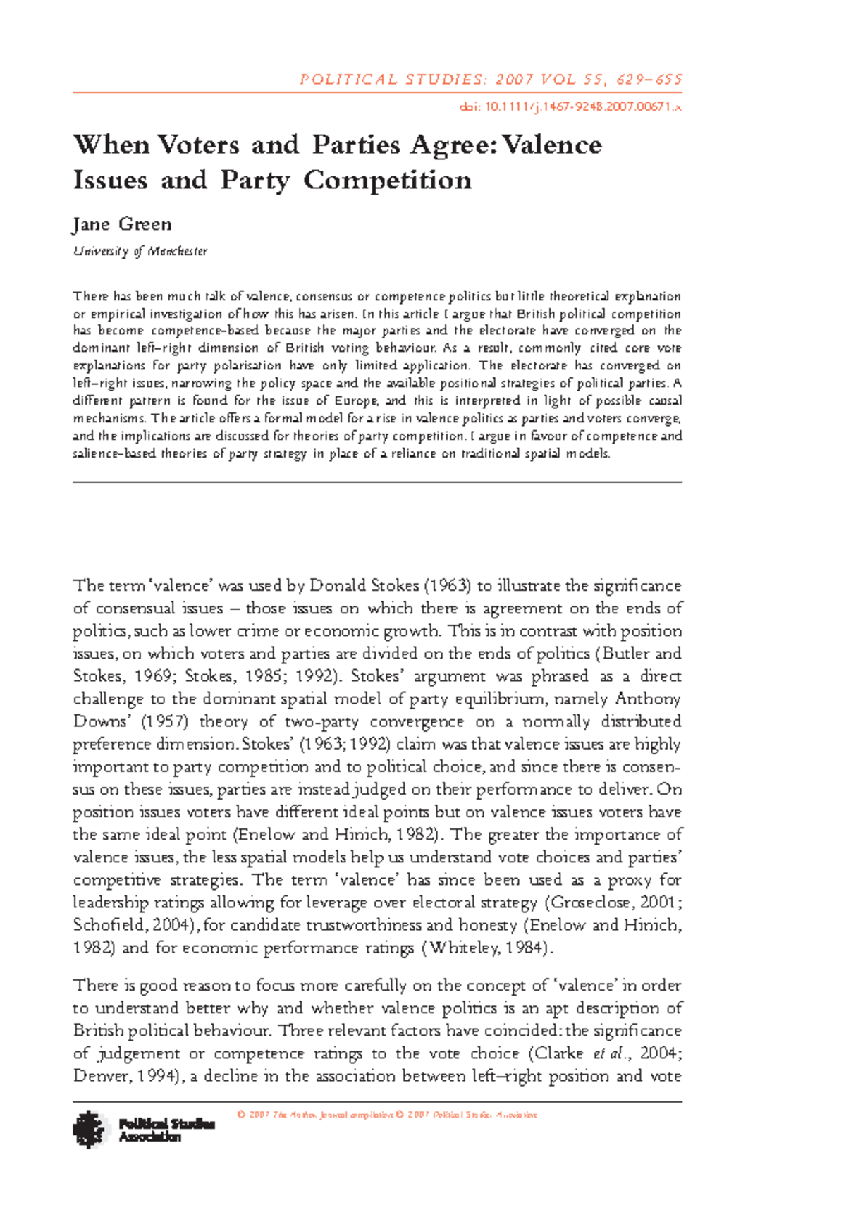 POST PEER Review Publishers Document - When Voters and Parties Agree ...