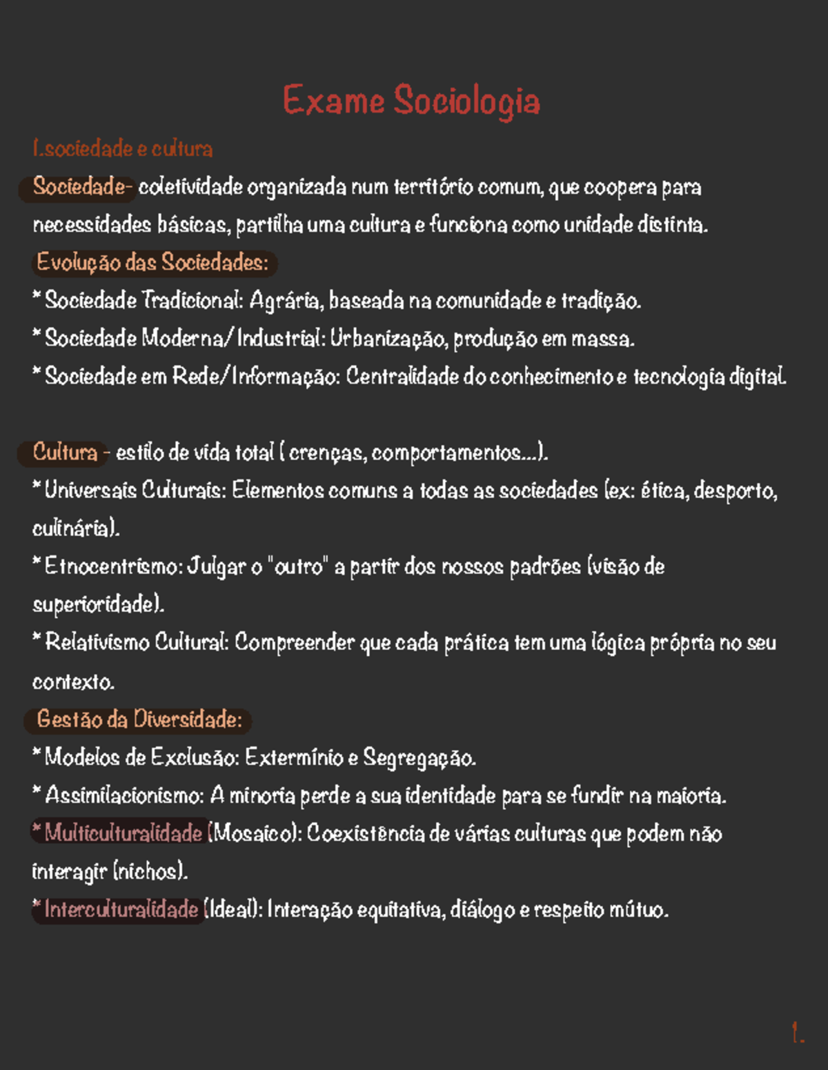Exame de Sociologia 1: Sociedade, Cultura e Interação Social - Studocu