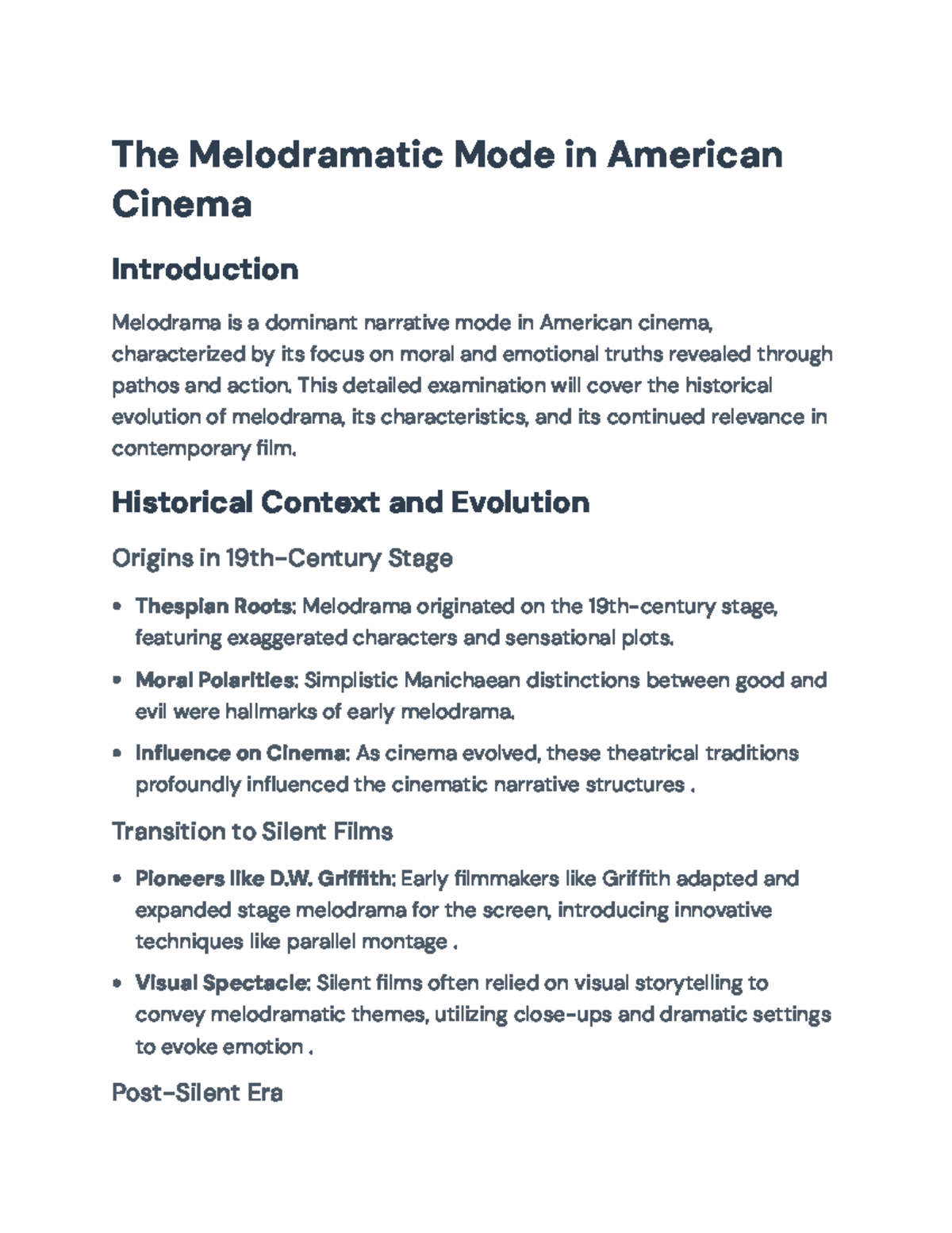 The Melodramatic Mode in American Cinema: Evolution and Relevance - The ...