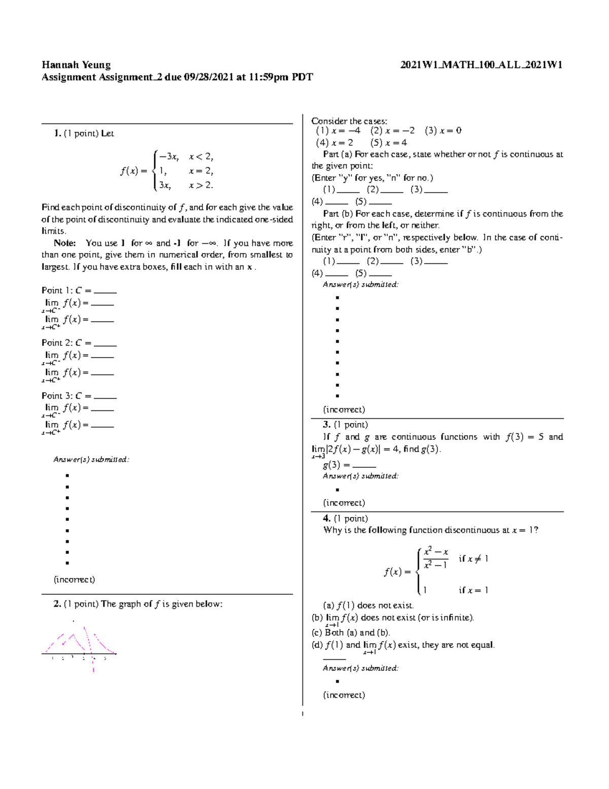 2021W1 MATH 100 ALL 2021W1 - Hannah Yeung 2021W1MATH 100 ALL2021W ...