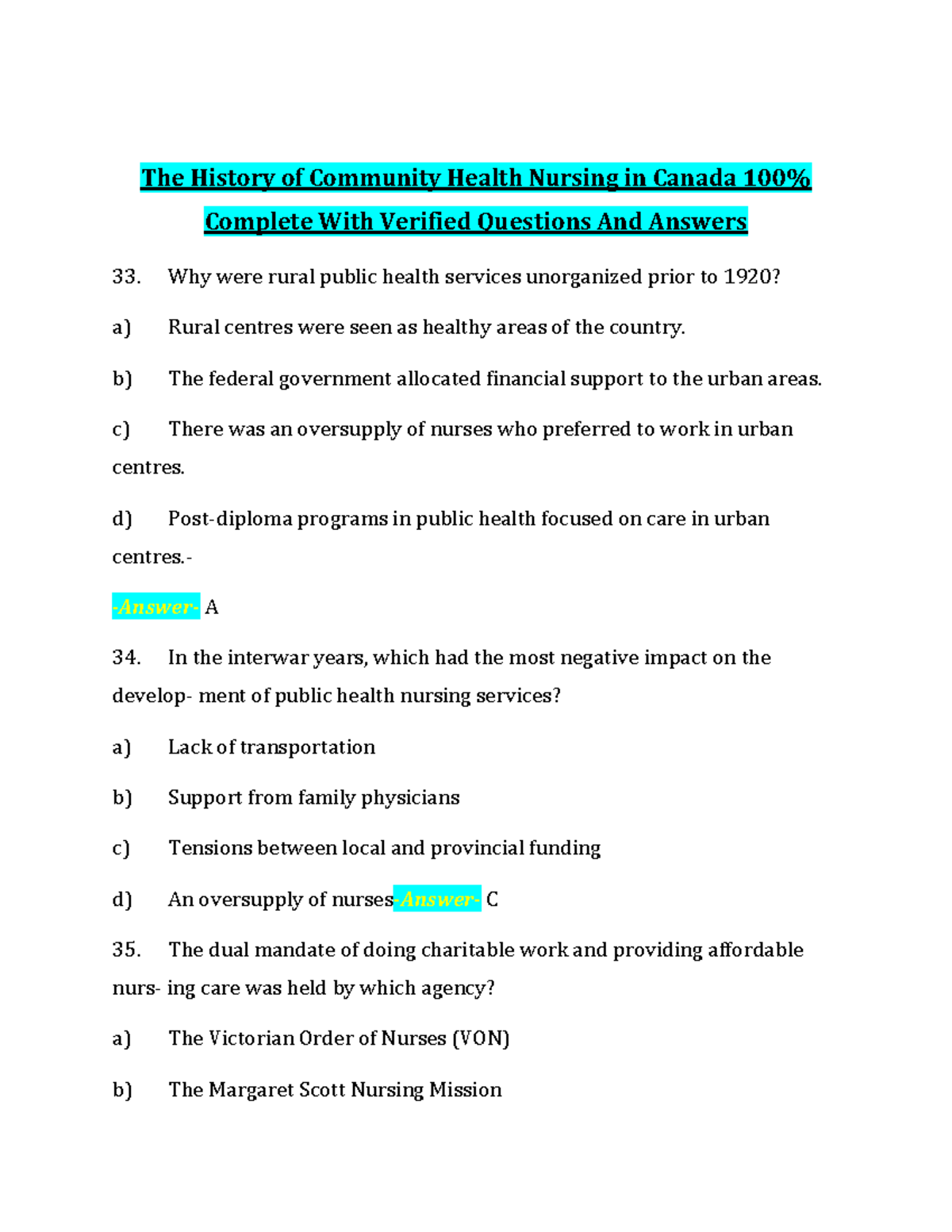 The History of Community Health Nursing in Canada: Complete Q&A Guide ...