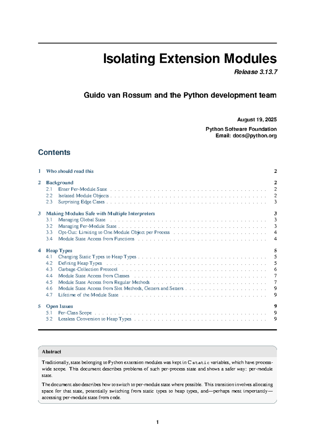 Isolating Python Extension Modules: A Guide (Python 3.13.7) - Studocu