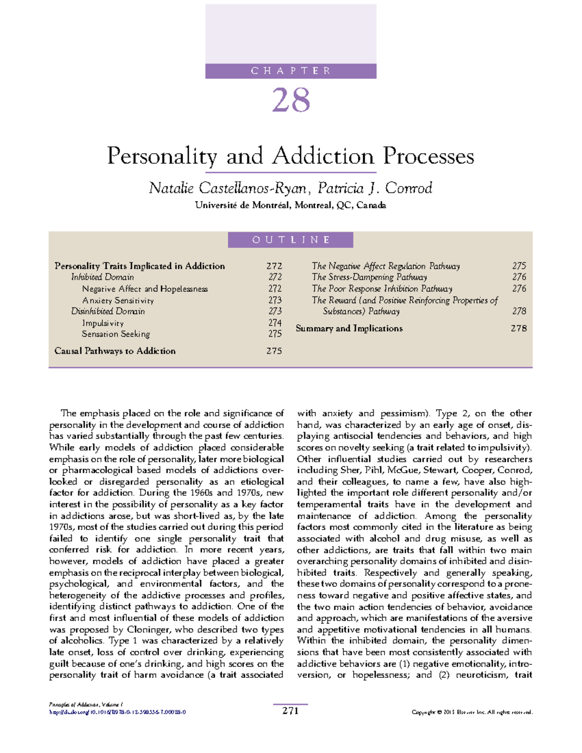 Chapter 28: Personality Traits and Addiction Processes (PSY 101 ...