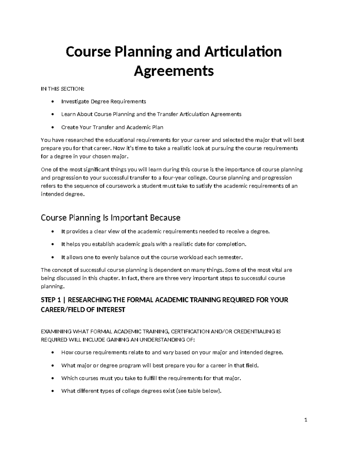 Course Planning & Transfer Articulation Agreements (CAA) Guide - Studocu