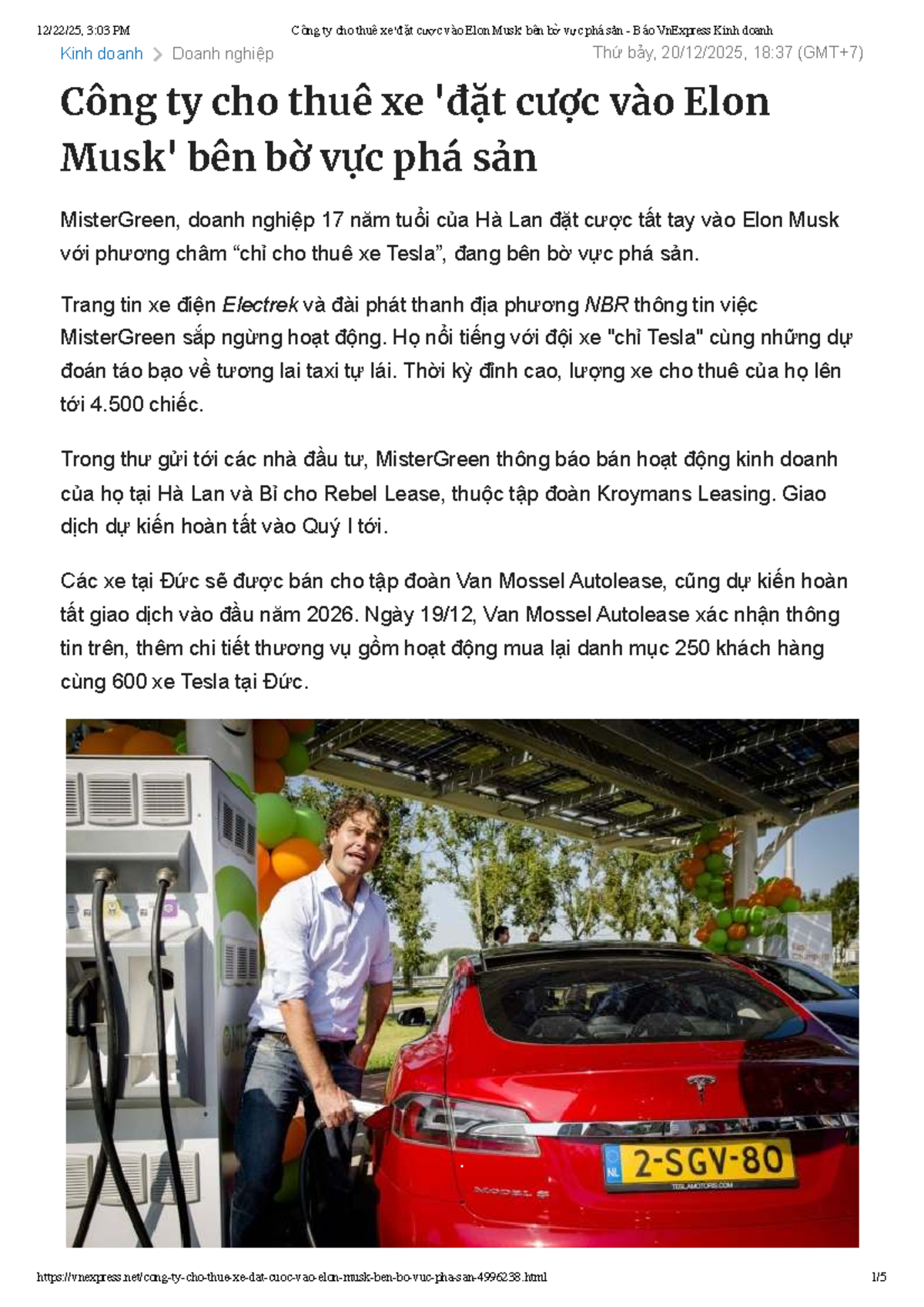 Công ty cho thuê xe cược vào Elon Musk bên bờ vực phá sản - Báo ...