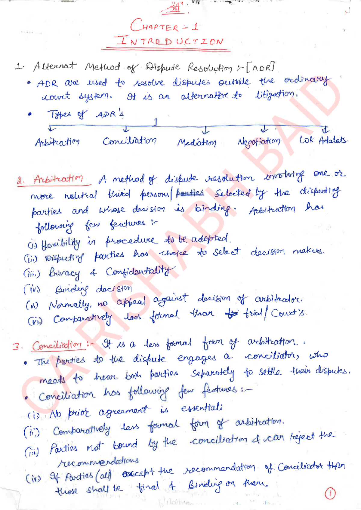 Set C - Arbitration and Conciliation Act Notes for Law Course - Studocu