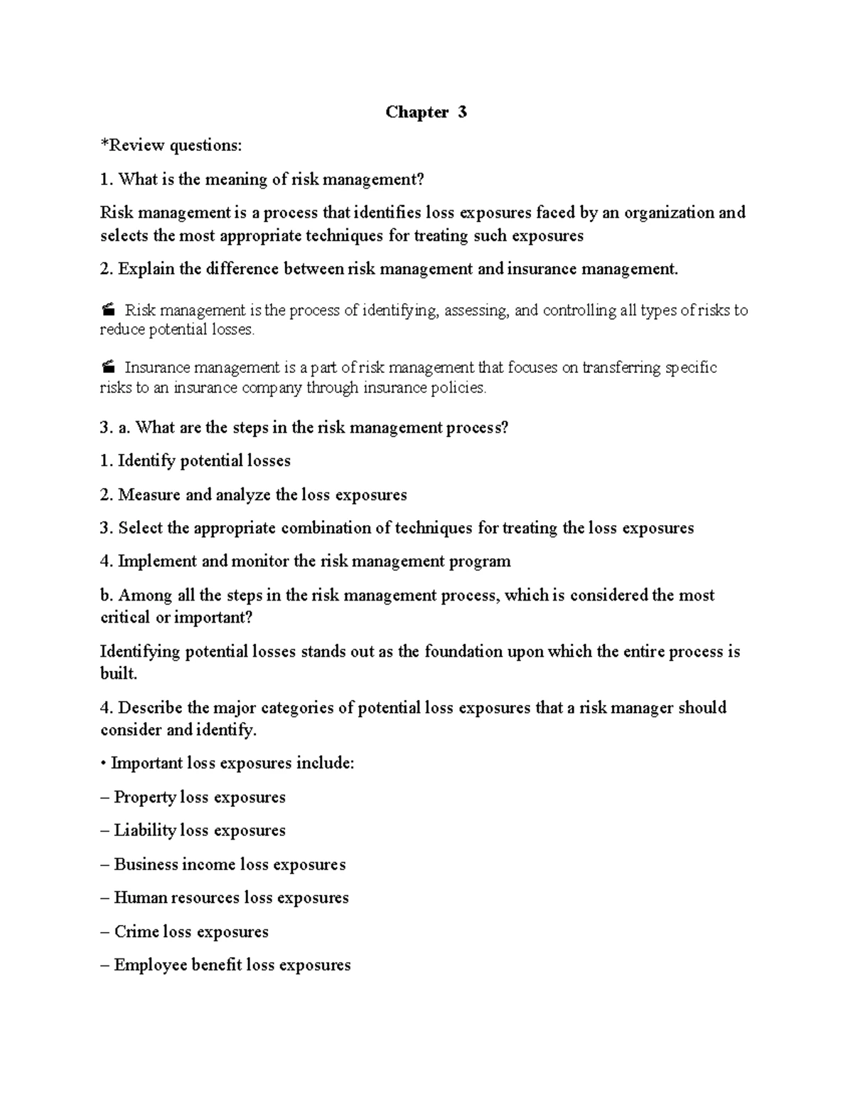 Chapter 1: Understanding Risk and Its Management in Finance (FIN) - Studocu