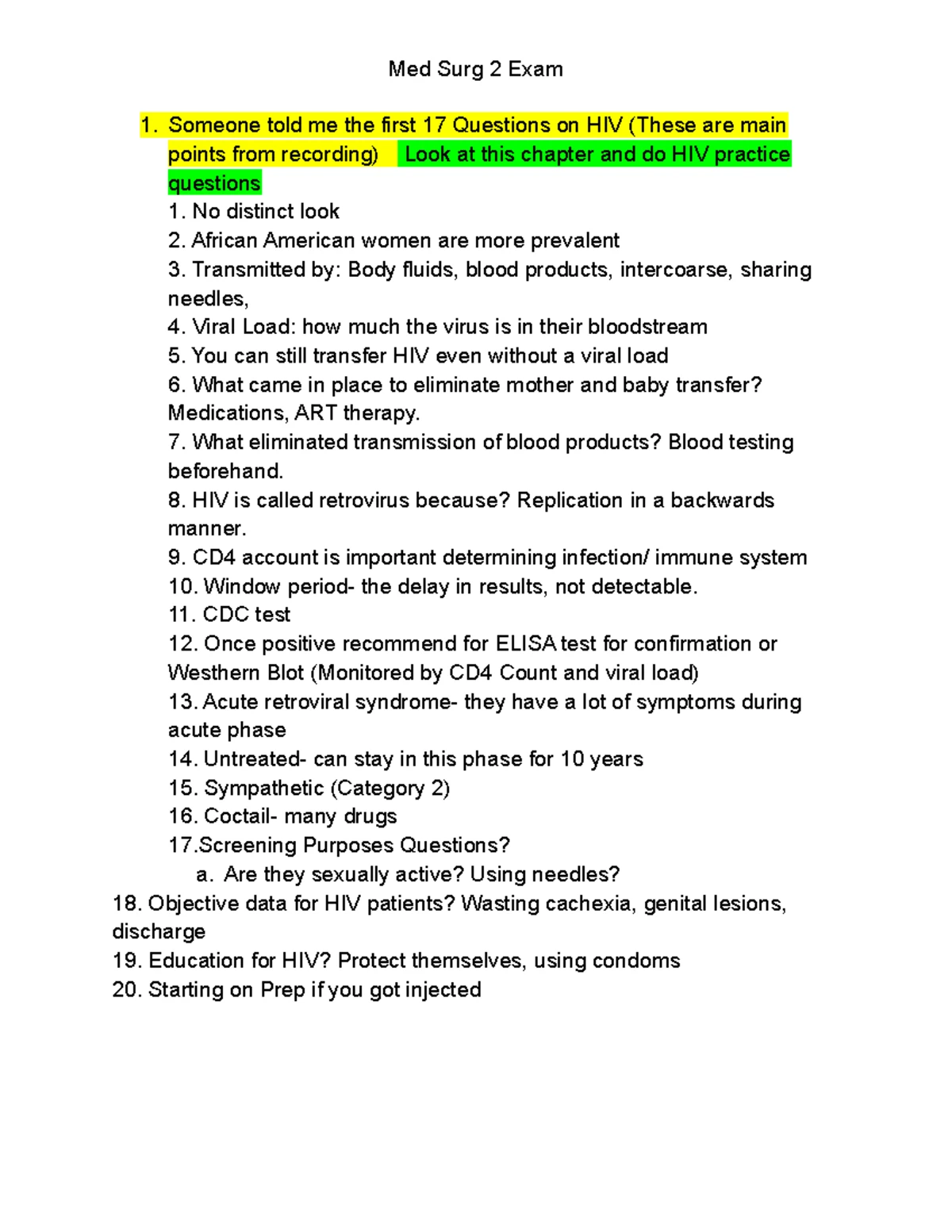 Med Surg Bundle (Med Surg 101) - Comprehensive Notes and Review - Studocu