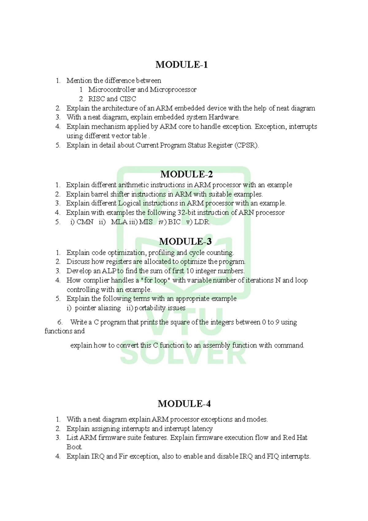 Assignment 2: ESD BEC601 - ARM Instructions & Embedded Systems - Studocu