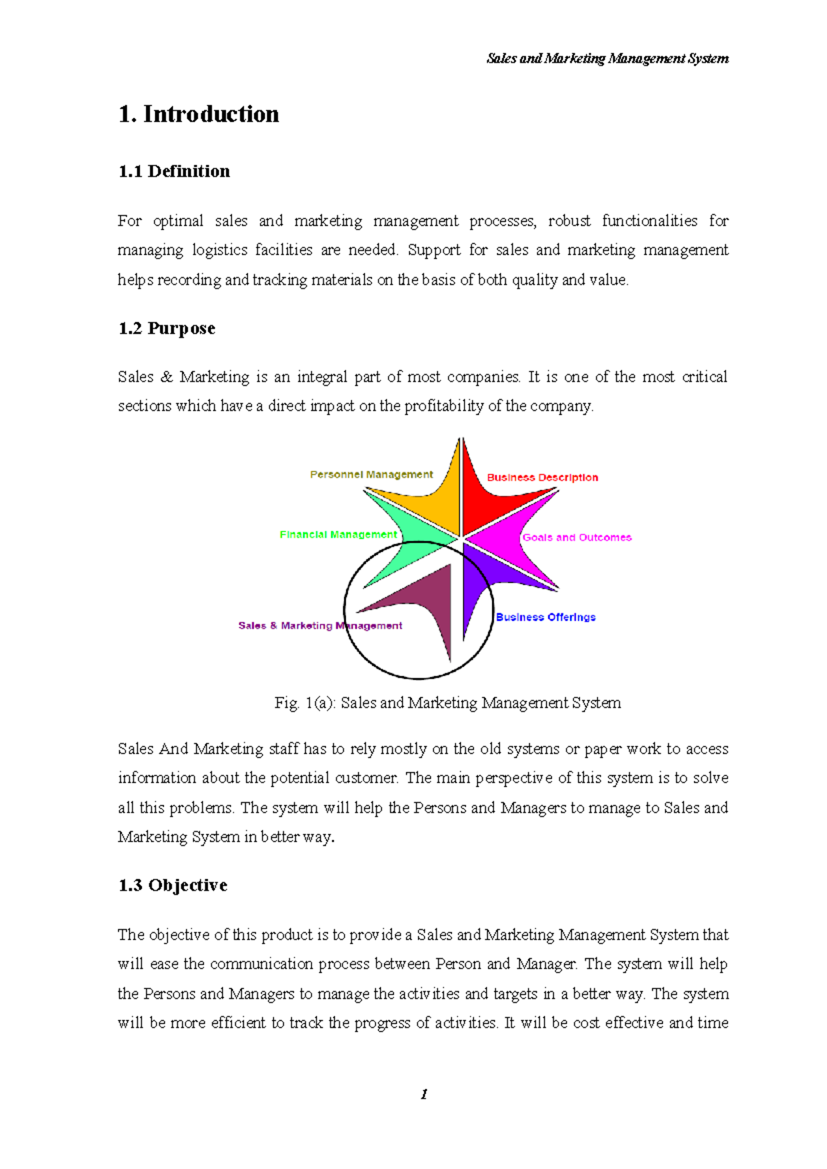 Sales and Marketing Management System: Project Report Overview - Studocu