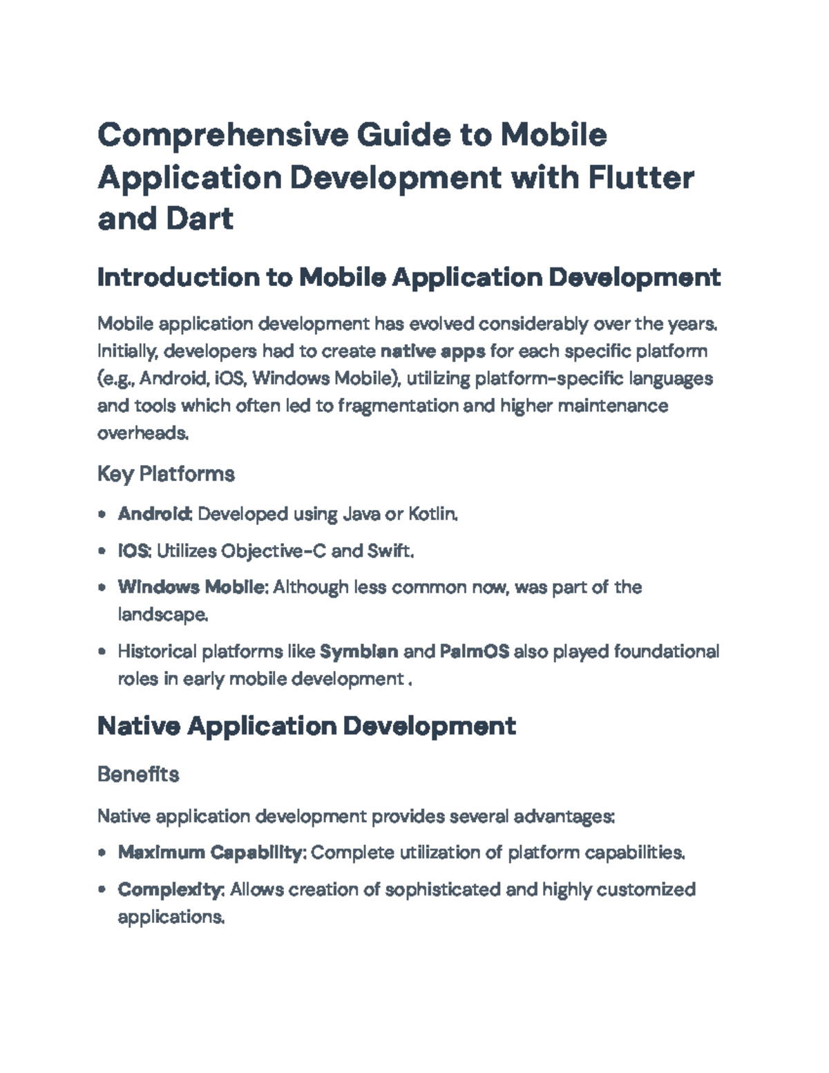 Comprehensive Guide to Mobile App Development with Flutter (Course Code ...