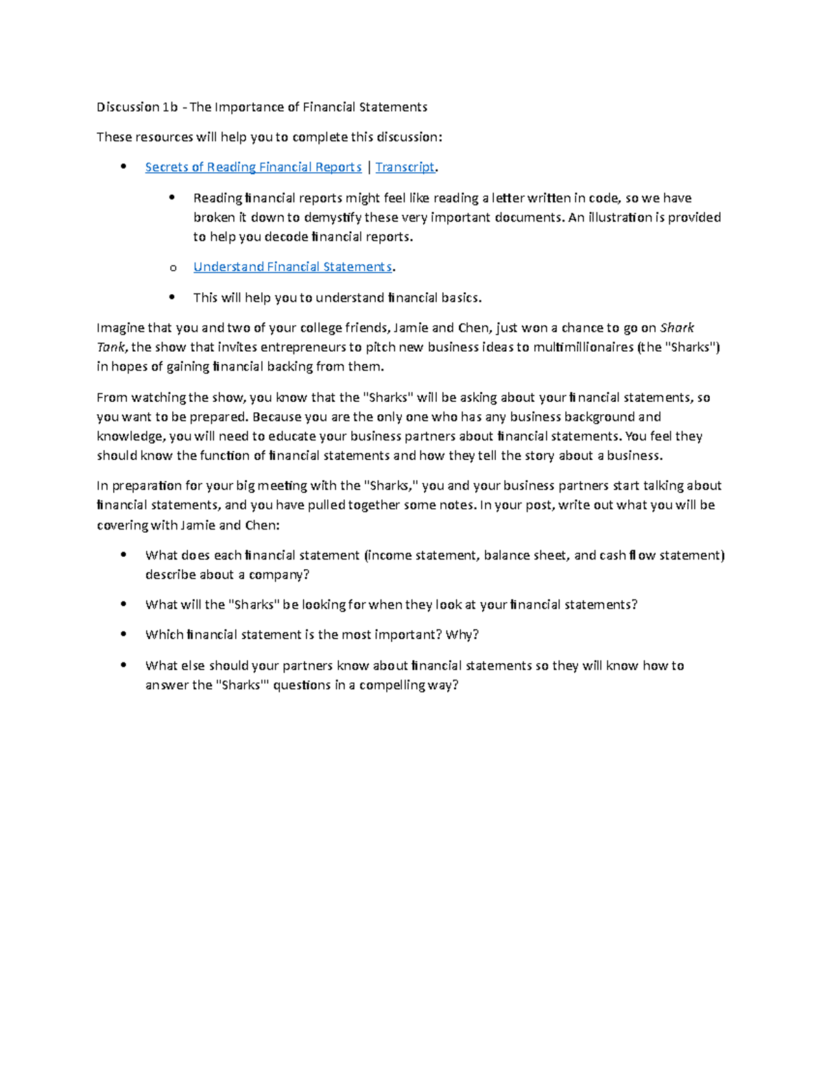 MBA 5014 - u01d2 - Discussion Post for unit 1, discussion 2 ...