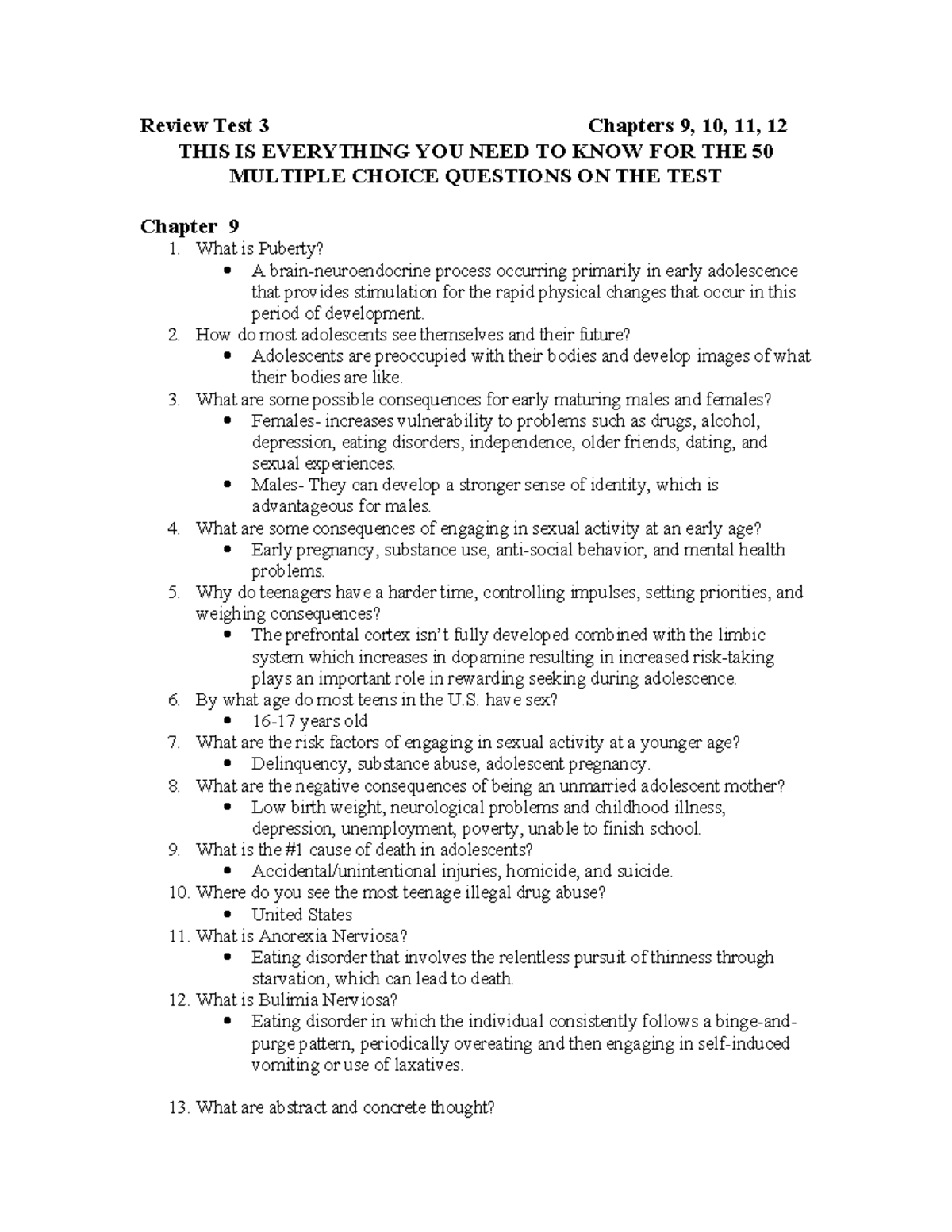2314 Review Test 3: Key Concepts from Chapters 9-12 for Exam Prep - Studocu