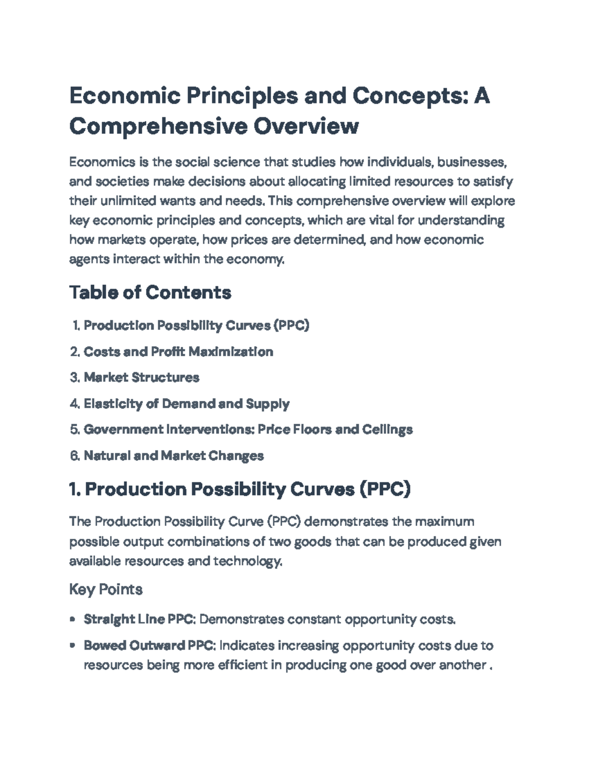 Economic Principles (ECO 101): Key Concepts and Market Dynamics ...