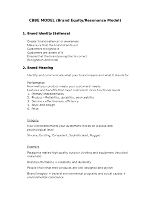 CBBE Model Analysis for Uniqlo's Design Strategies and Impact - Studocu