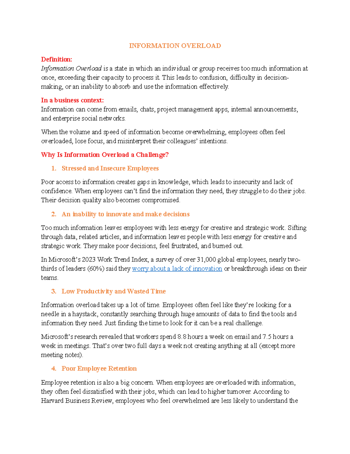 4 Strategies to Reduce Information Overload in Your Organization - Gartner