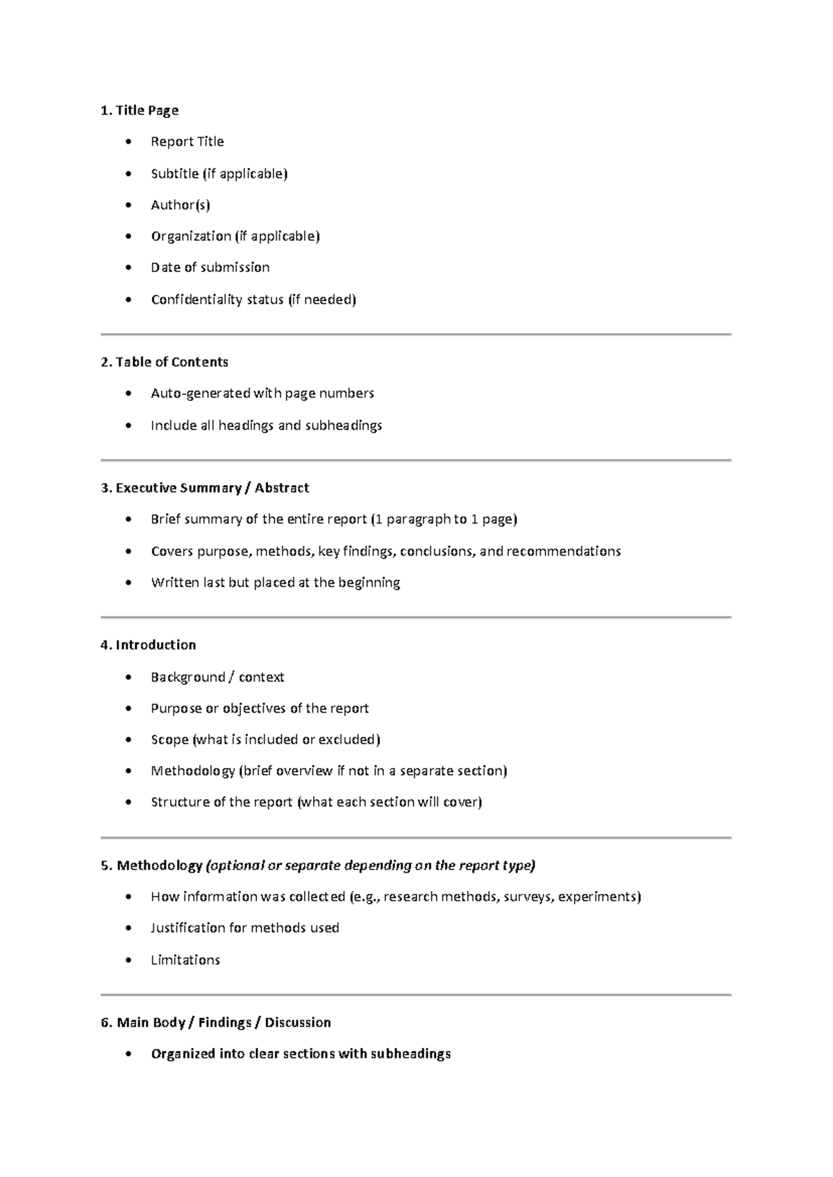 Report Structure Guidelines for Effective Documentation - Studocu