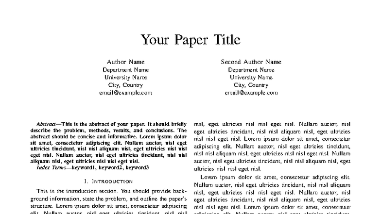 IEEE Conference Paper Format: Guidelines and Structure - Studocu