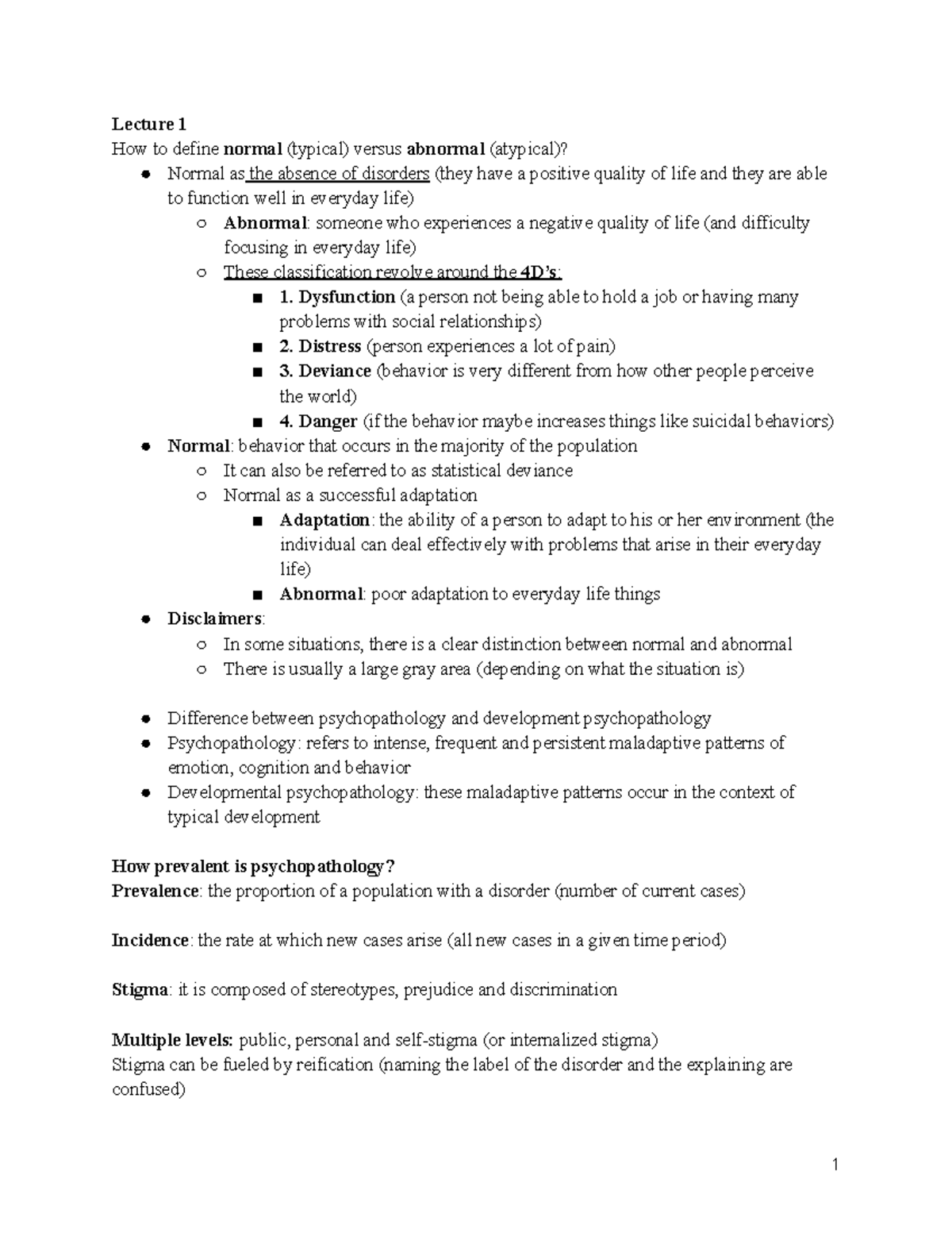 Developmental Psychology 101: Lecture Notes on Normal vs. Abnormal ...