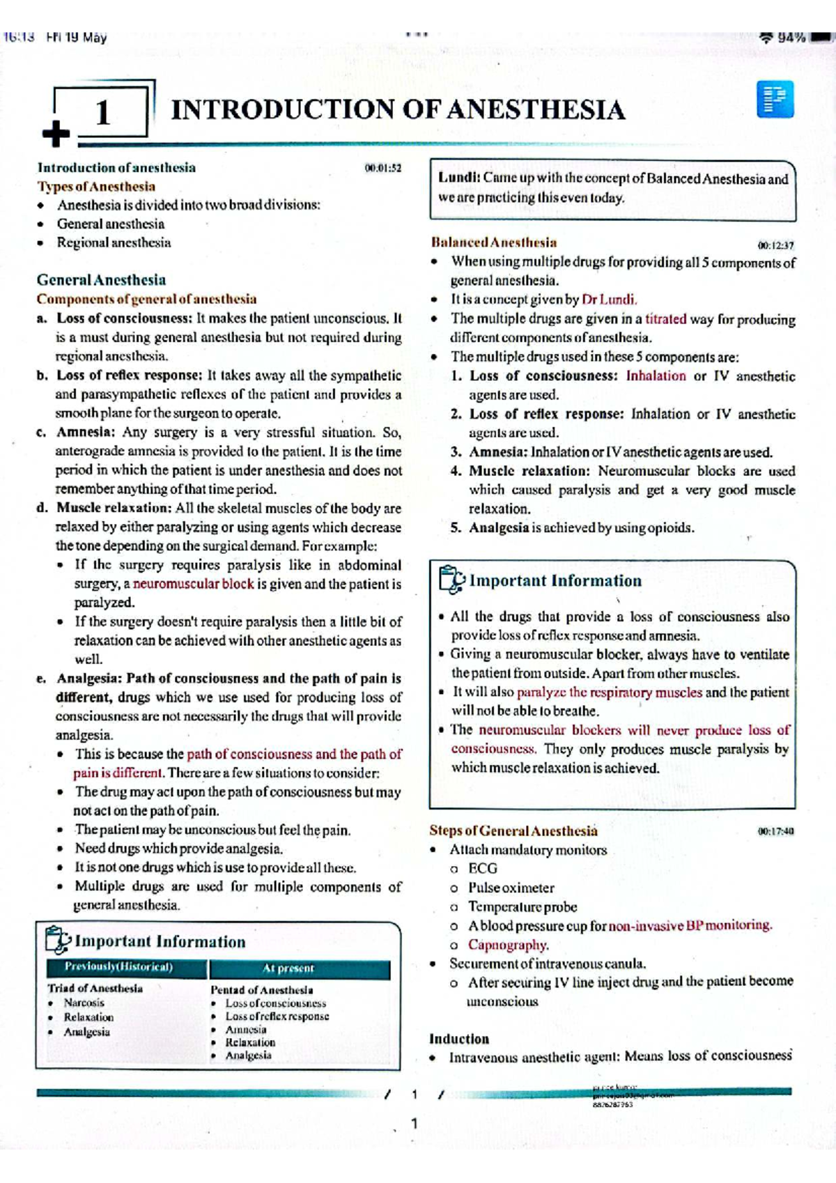 Anesthesia Introduction and Overview - FII 16:33 Final Exam Notes - Studocu