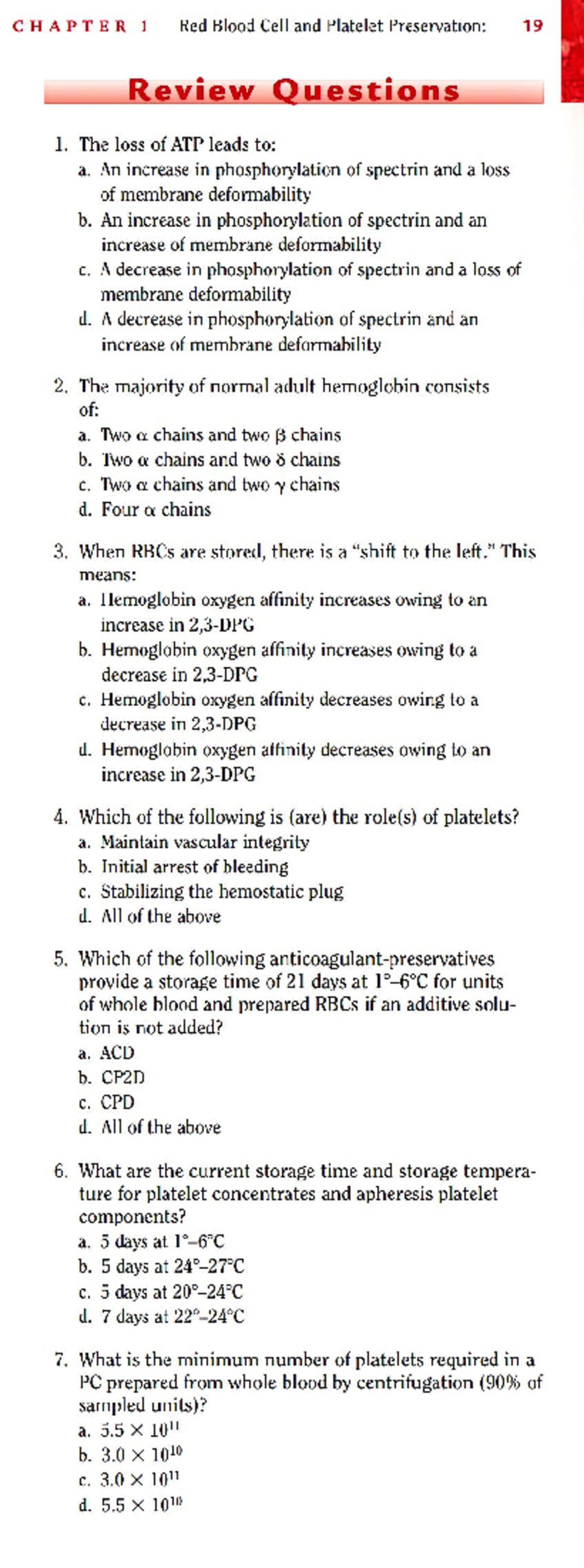 HARR BB - Review Questions on Blood Cell Preservation and Immunology ...
